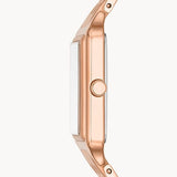 Fossil Raquel Three Hand Date White Dial Rose Gold Steel Strap Watch For Women - ES5271