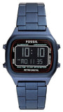 Fossil Retro Analog-Digital Black Dial Blue Steel Strap Watch for Men - FS5896
