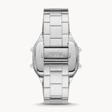 Fossil Retro Digital Silver Dial Silver Steel Strap Watch for Men - FS5844