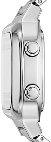 Fossil Retro Digital Silver Dial Silver Steel Strap Watch for Men - FS5844