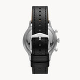 Fossil Retro Pilot Chronograph Black Dial Black Leather Strap Watch for Men - FS5806