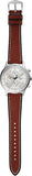 Fossil Retro Pilot Chronograph Silver Dial Brown Leather Strap Watch for Men - FS5809