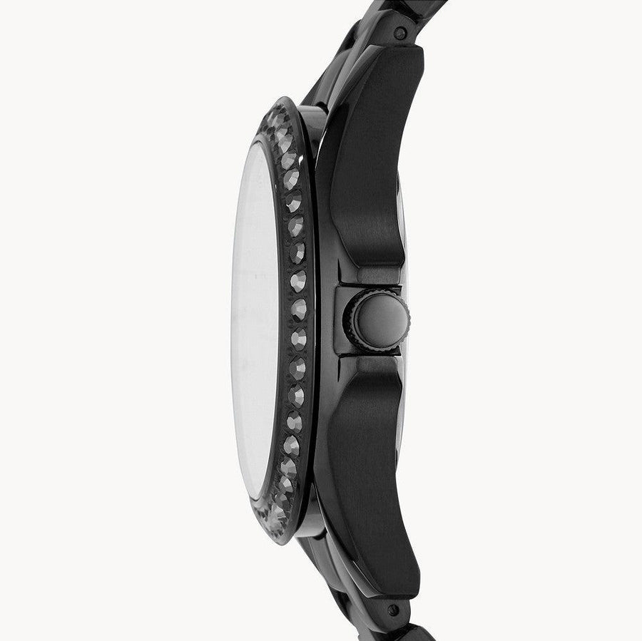 Fossil Riley Multifunction Black Dial Black Steel Strap Watch for Women - ES4519