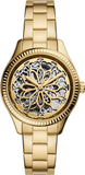 Fossil Rye Automatic Skeleton Gold Dial Gold Steel Strap Watch for Women - BQ3755