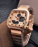 Fossil silver watch with digital display