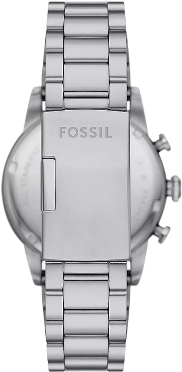 Fossil Sport Tourer Chronograph Black Dial Silver Steel Strap Watch for Men - FS6045