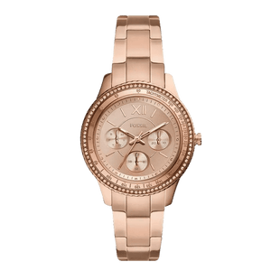 Fossil Stella Sport Multifunction Rose Gold Dial Rose Gold Steel Strap Watch for Women - ES5106