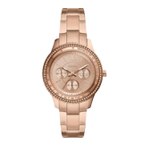 Fossil Stella Sport Multifunction Rose Gold Dial Rose Gold Steel Strap Watch for Women - ES5106