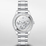Fossil Stella Sport Multifunction Silver Dial Silver Steel Strap Watch for Women - ES5108