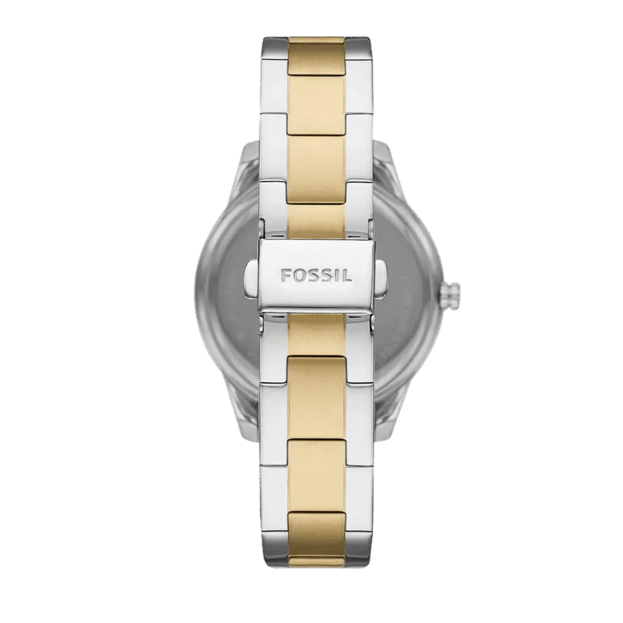 Fossil Stella Sport Multifunction Silver Dial Two Tone Steel Strap Watch for Women - ES5107