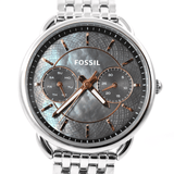 Fossil Tailor Mother of Pearl Black Dial Silver Steel Strap Watch for Women - ES3911