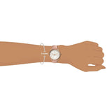 Fossil Tailor Quartz White Dial Pink Leather Strap Watch for Women - ES4393