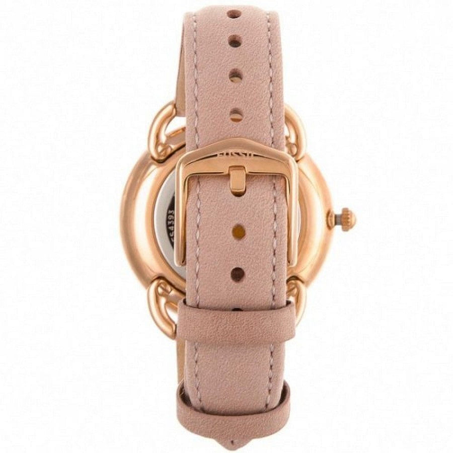 Fossil Tailor Quartz White Dial Pink Leather Strap Watch for Women - ES4393