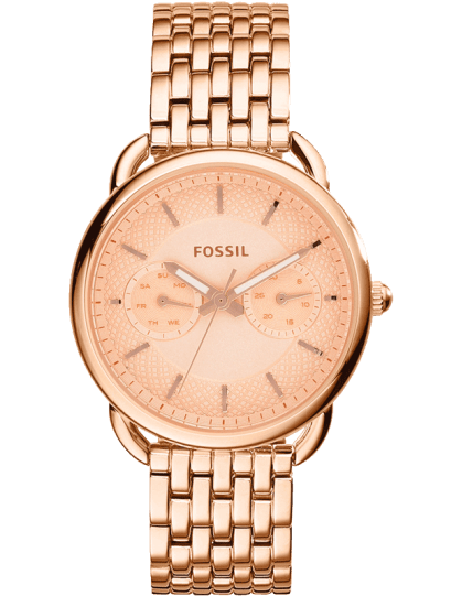 Fossil Tailor Rose Gold Dial Rose Gold Stainless Steel Strap Watch for Women - ES3713