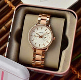 Fossil Tailor Rose Gold Dial Rose Gold Steel Strap Watch for Women - ES4264