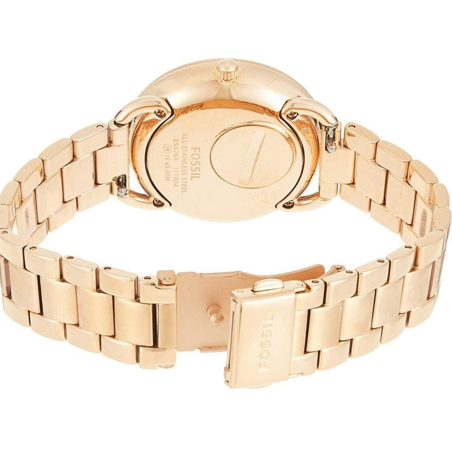 Fossil Tailor Rose Gold Dial Rose Gold Steel Strap Watch for Women - ES4264