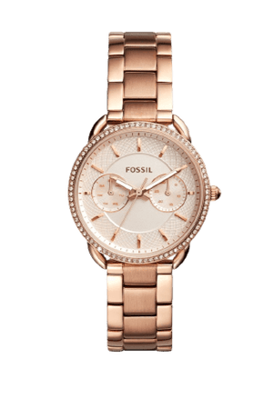 Fossil Tailor Rose Gold Dial Rose Gold Steel Strap Watch for Women - ES4264