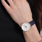 Fossil Tailor White Dial Blue Leather Strap Watch for Women - ES4394