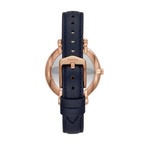 Fossil Tailor White Dial Blue Leather Strap Watch for Women - ES4394