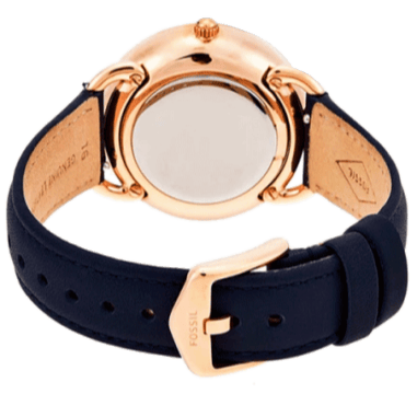 Fossil Tailor White Dial Blue Leather Strap Watch for Women - ES4394
