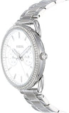 Fossil Tailor White Dial Silver Steel Strap Watch for Women - ES4262