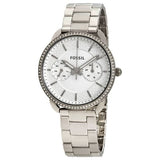 Fossil Tailor White Dial Silver Steel Strap Watch for Women - ES4262