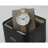 Fossil Tailor White Dial Two Tone Steel Strap Watch for Women - ES4396