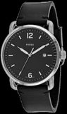 Fossil The Commuter Black Dial Black Leather Strap Watch for Men - FS5406