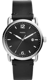 Fossil The Commuter Black Dial Black Leather Strap Watch for Men - FS5406