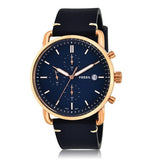 Fossil The Commuter Blue Dial Blue Leather Strap Watch for Men - FS5404