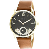Fossil The Commuter Twist Black Dial Brown Leather Strap Watch for Men -  ME1166
