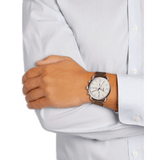 Fossil The Commuter White Dial Brown Leather Strap Watch for Men - FS5402