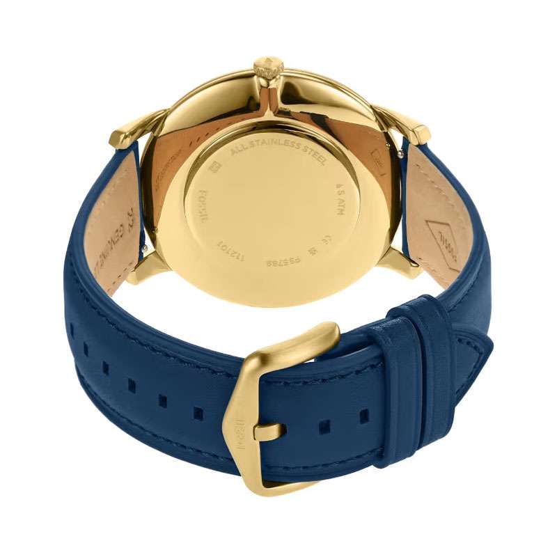 Fossil The Minimalist 3H Analog Blue Dial Blue Leather Strap Watch for Men - FS5789