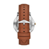 Fossil The Minimalist 3H Blue Dial Brown Leather Strap Watch for Men - FS5499