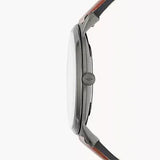 Fossil The Minimalist 3H Grey Dial Brown Leather Strap Watch for Men - FS5479