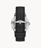 Fossil The Minimalist Carbon Series Black Dial Black Leather Strap Watch for Men - FS5497