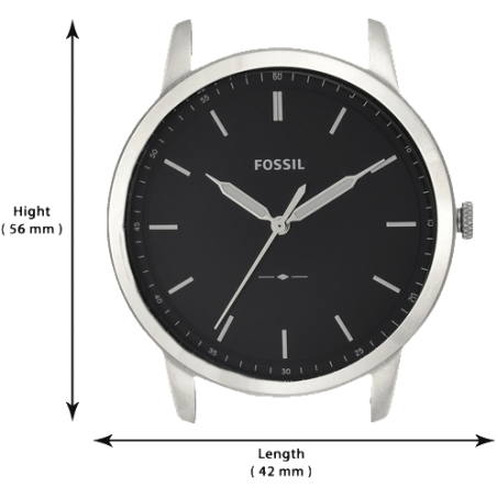 Fossil The Minimalist Three Hand Black Dial Black Leather Strap Watch for Men - FS5398