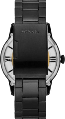 Fossil Townsman Automatic Skeleton Black Dial Black Steel Strap Watch for Men - ME3197