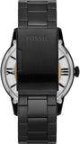 Fossil Townsman Automatic Skeleton Black Dial Black Steel Strap Watch for Men - ME3197