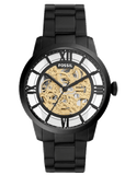 Fossil Townsman Automatic Skeleton Black Dial Black Steel Strap Watch for Men - ME3197