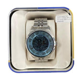Fossil Townsman Automatic Skeleton Blue Dial Silver Steel Strap Watch for Men - ME3073