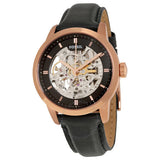 Fossil Townsman Automatic Skeleton Black Dial Black Leather Strap Watch for Men - ME3084