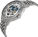 Fossil Townsman Automatic Skeleton Silver Dial Silver Steel Strap Watch for Men - ME3044