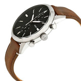 Fossil Townsman Chronograph Black Dial Brown Leather Strap Watch for Men  - FS5280