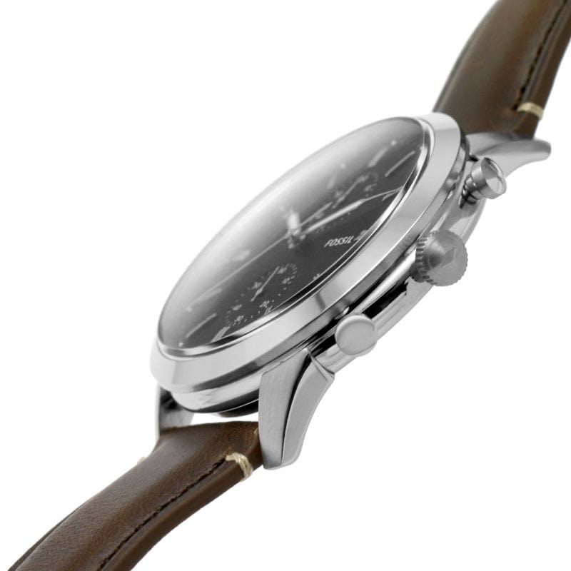 Fossil Townsman Chronograph Black Dial Brown Leather Strap Watch for Men  - FS5280