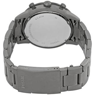 Fossil Townsman Chronograph Black Dial Silver Steel Strap Watch for Men - FS5349