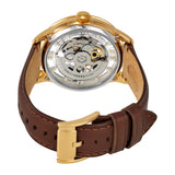 Fossil Townsman Automatic Skeleton Gold Dial Brown Leather Strap Watch for Men - ME3043