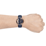 Fossil Townsman Twist Skeleton Blue Dial Blue Leather Strap Watch for Men -  ME1138