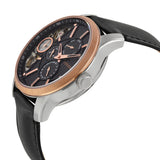 Fossil Twist Multi-Function Chronograph Black Dial Black Leather Strap Watch for Men - ME1099