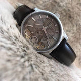 Fossil Twist Chronograph Multifunction Taupe Dial Brown Leather Strap Watch for Men - ME1098